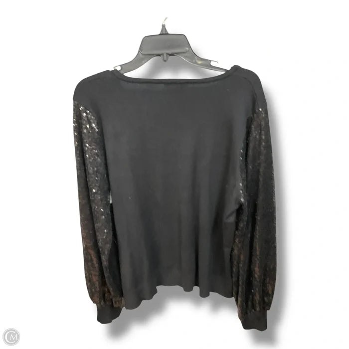 Top Long Sleeve By Adrianna Papell In Black, Size: Xl