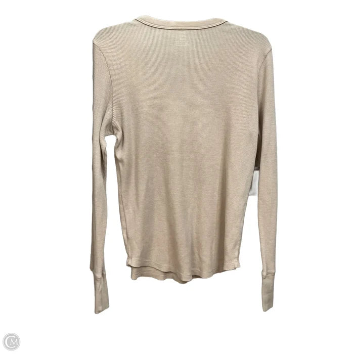 Top Long Sleeve By Aerie In Tan, Size: L