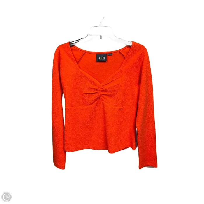 Top Long Sleeve By Anthropologie In Orange, Size: M