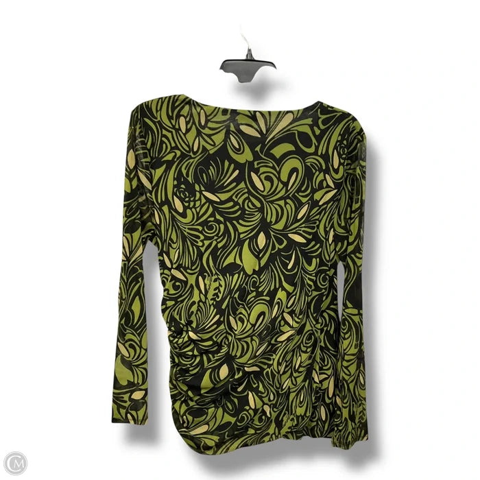 Top Long Sleeve By Apt 9 In Black & Green, Size: L