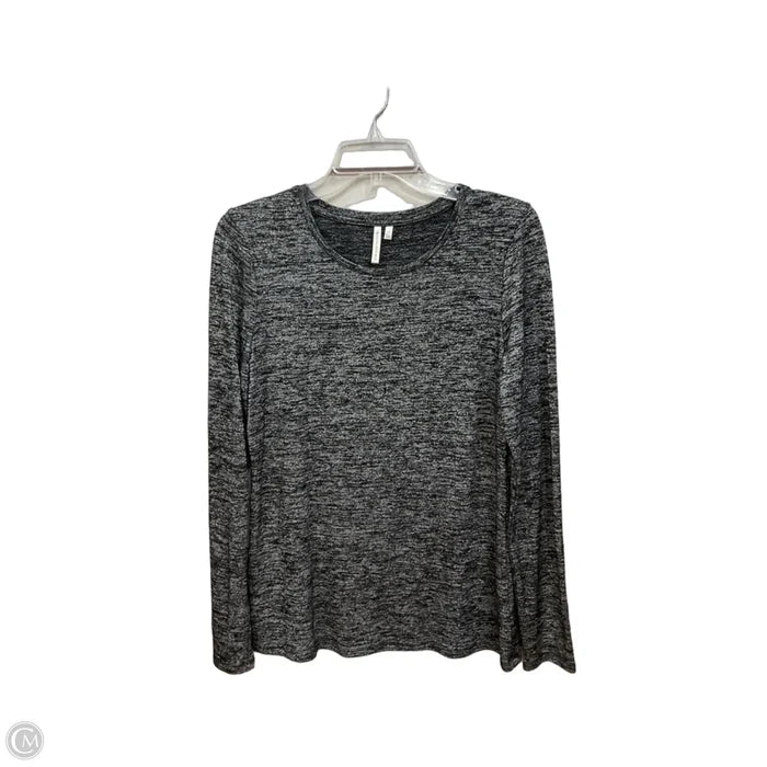 Top Long Sleeve By Banana Republic In Black & Grey, Size: M