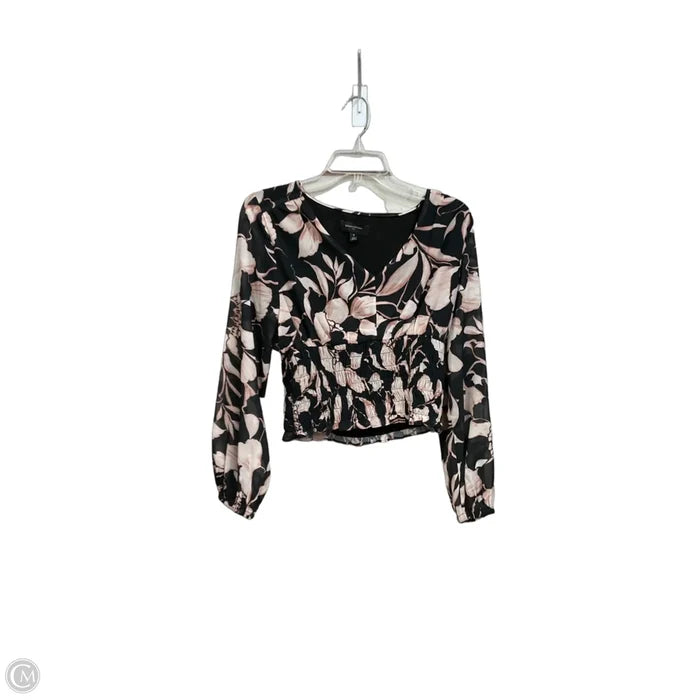 Top Long Sleeve By Banana Republic In Black & Pink, Size: S