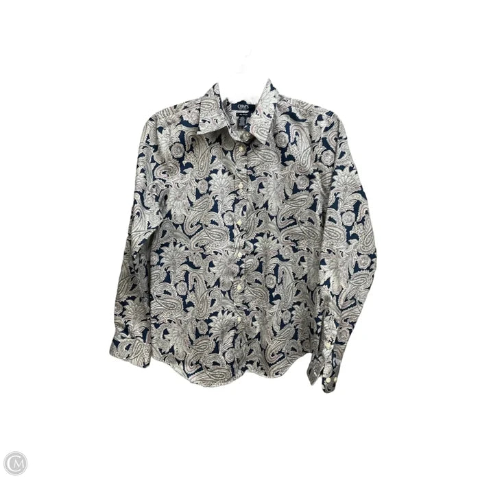 Top Long Sleeve By Chaps In Paisley Print, Size: M