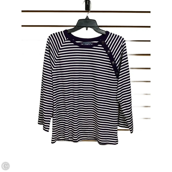 Top Long Sleeve By Chaps In Striped Pattern, Size: Xl