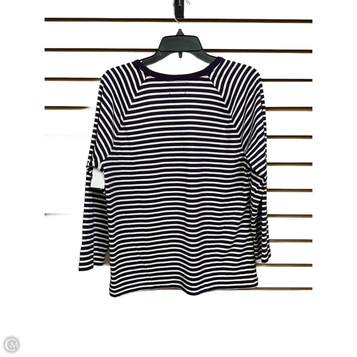 Top Long Sleeve By Chaps In Striped Pattern, Size: Xl