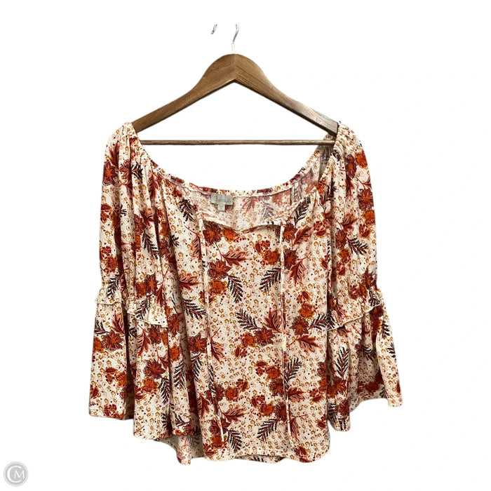 Top Long Sleeve By Chenault In Floral Print, Size: Xl