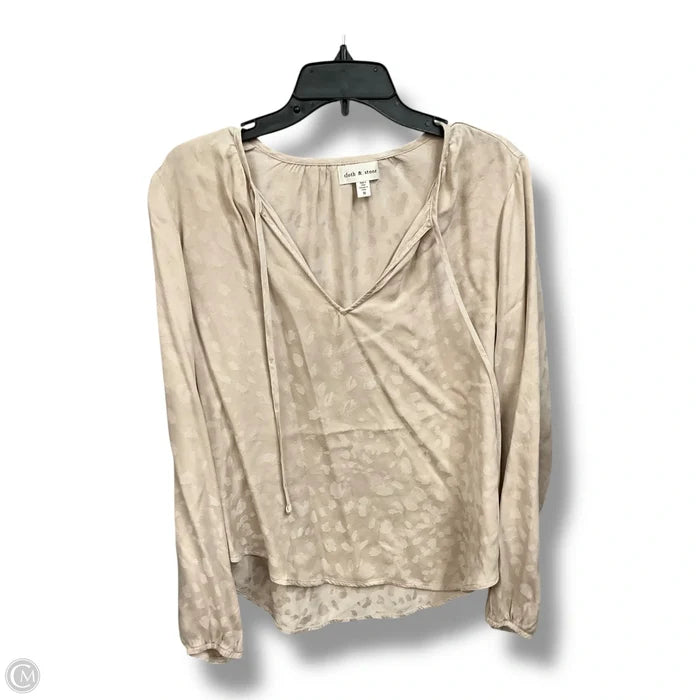 Top Long Sleeve By Cloth & Stone In Beige, Size: M
