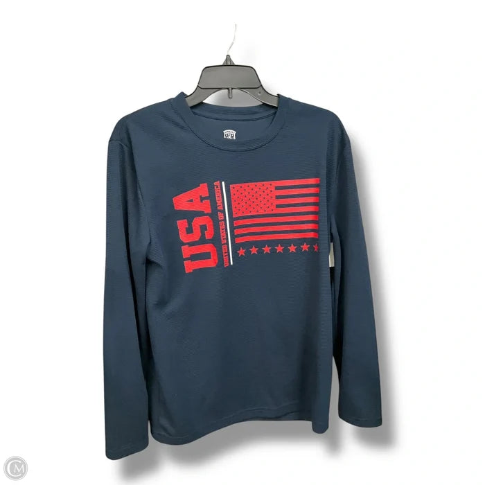 Top Long Sleeve By Clothes Mentor In Blue & Red & White, Size: M