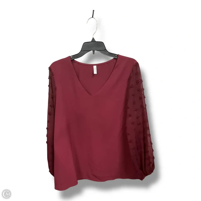 Top Long Sleeve By Clothes Mentor In Maroon, Size: L
