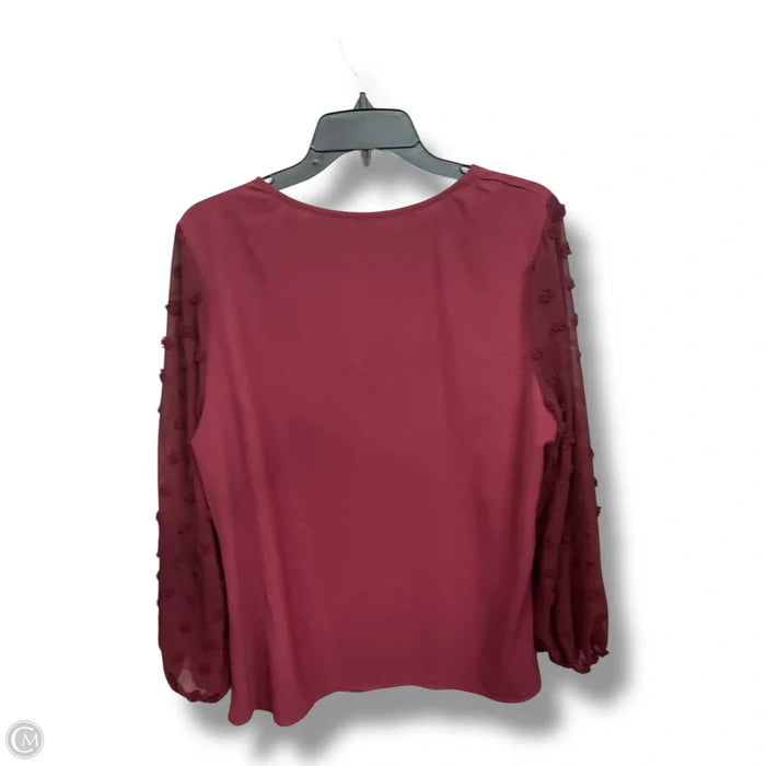 Top Long Sleeve By Clothes Mentor In Maroon, Size: L