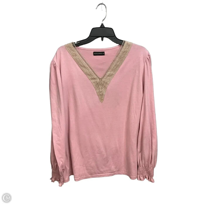 Top Long Sleeve By Cme In Pink, Size: 2x