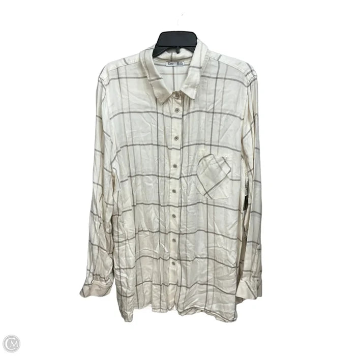 Top Long Sleeve By Dex In Plaid Pattern, Size: 2x