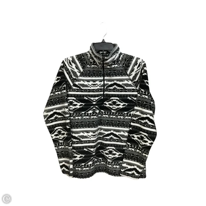 Top Long Sleeve By Eddie Bauer In Black & White, Size: M
