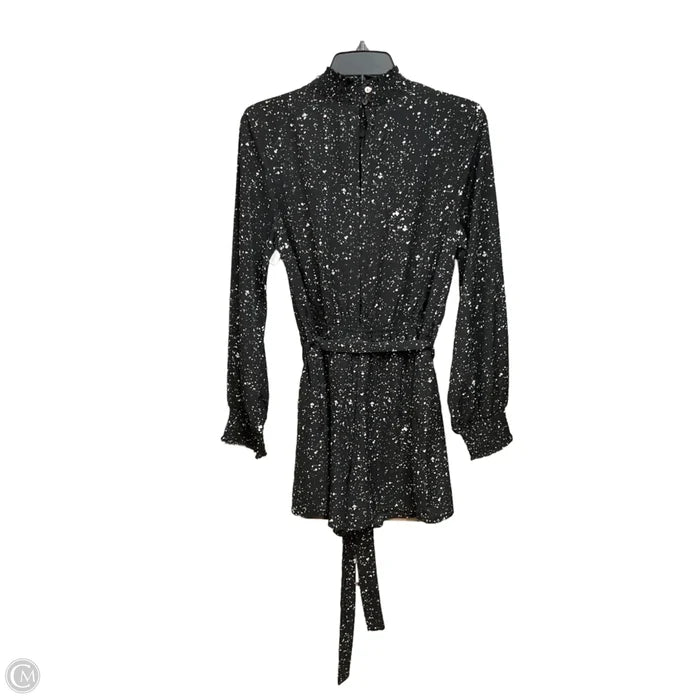 Top Long Sleeve By Fabrik In Black & White, Size: S