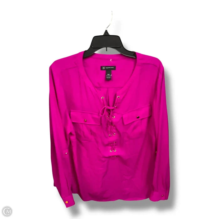 Top Long Sleeve By Inc In Pink, Size: Xl
