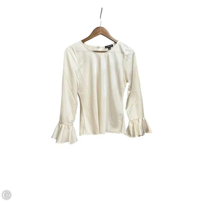 Top Long Sleeve By J. Crew In Ivory, Size: S