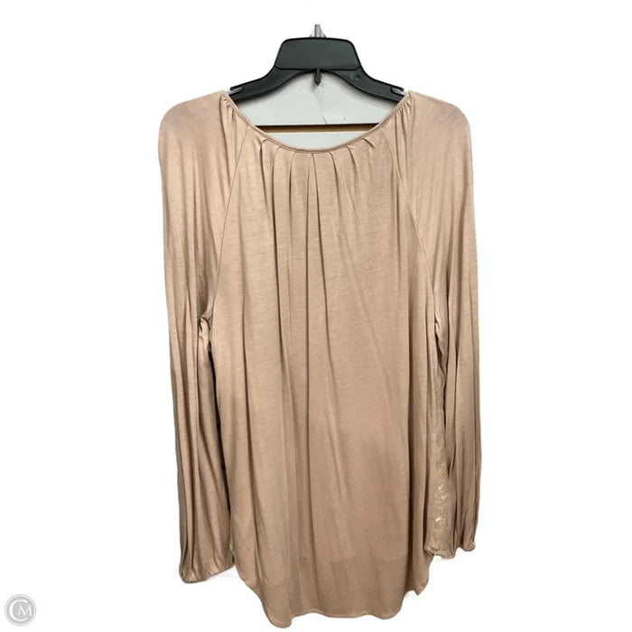 Top Long Sleeve By Knox Rose In Tan, Size: Xl