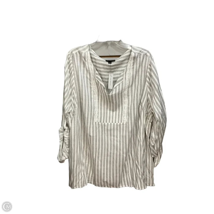 Top Long Sleeve By Lane Bryant In Striped Pattern, Size: 4x