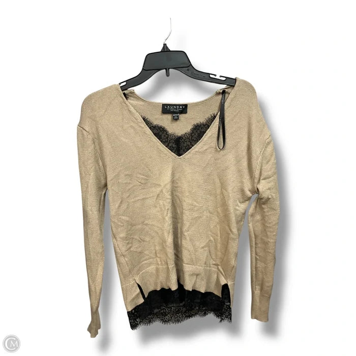 Top Long Sleeve By Laundry In Tan, Size: S