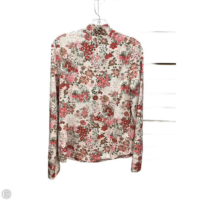 Top Long Sleeve By Laura Ashley In Floral Print, Size: L