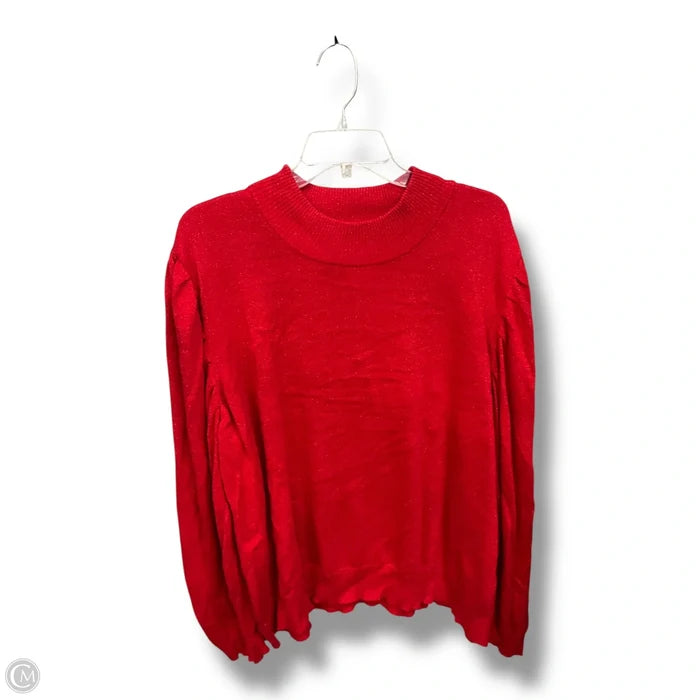 Top Long Sleeve By Liz Claiborne In Red, Size: 4x