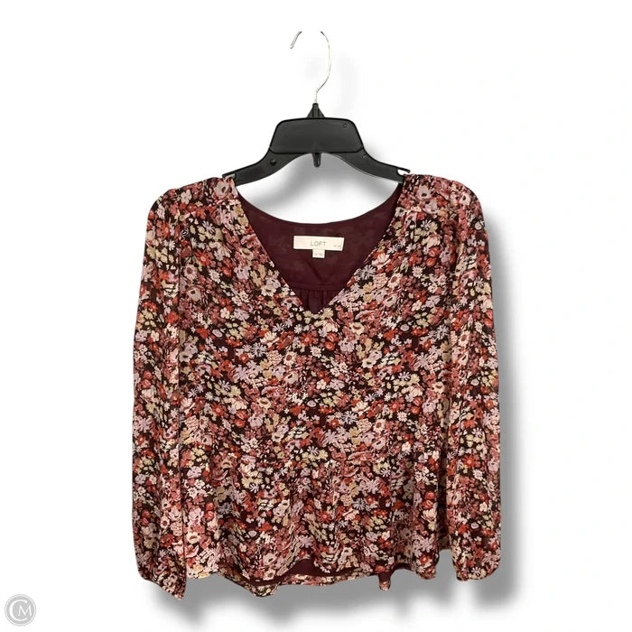 Top Long Sleeve By Loft In Floral Print, Size: Sp