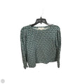 Top Long Sleeve By Loft In Green & White, Size: L