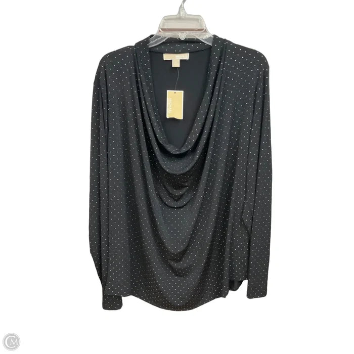 Top Long Sleeve By Michael By Michael Kors In Polkadot Pattern, Size: 3x
