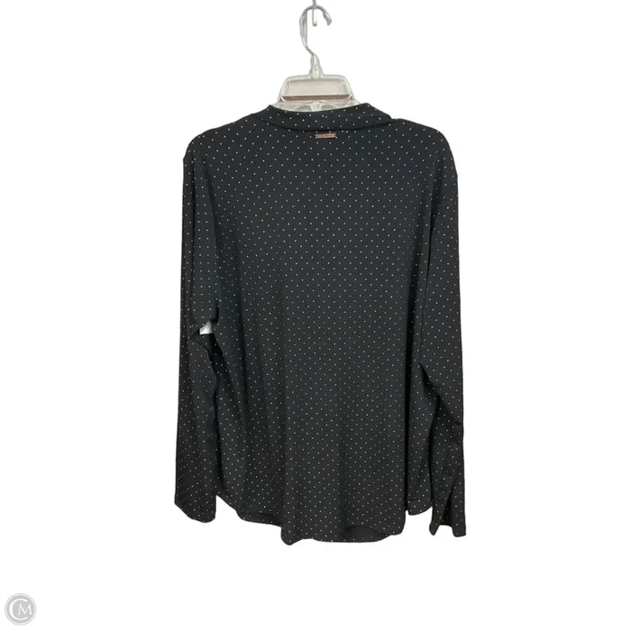 Top Long Sleeve By Michael By Michael Kors In Polkadot Pattern, Size: 3x