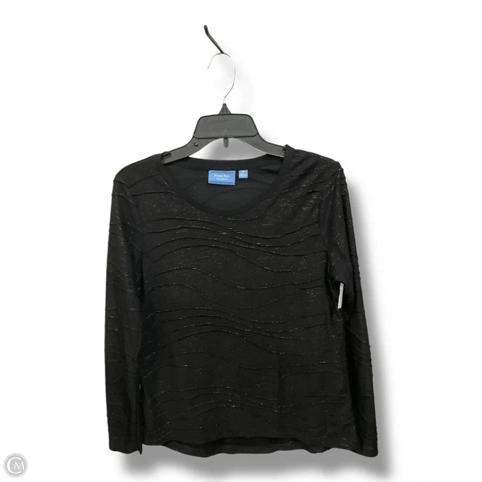 Top Long Sleeve By Simply Vera In Black & Gold, Size: M