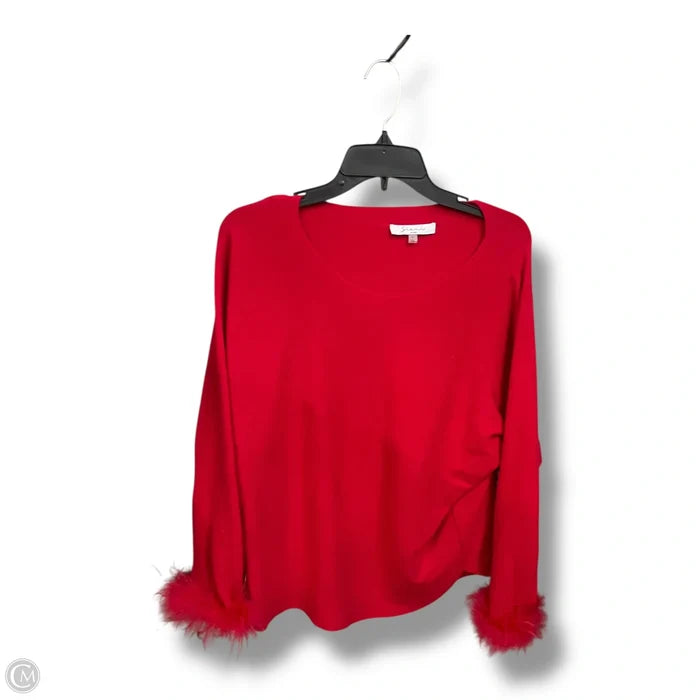 Top Long Sleeve By Sioni In Red, Size: M