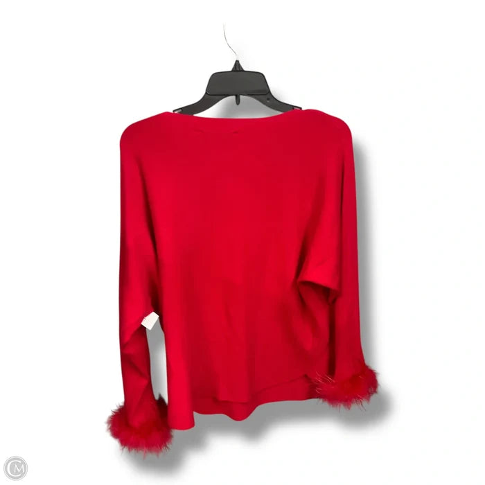Top Long Sleeve By Sioni In Red, Size: M