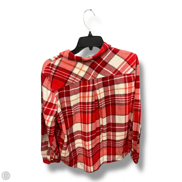 Top Long Sleeve By Sonoma In Plaid Pattern, Size: Lp