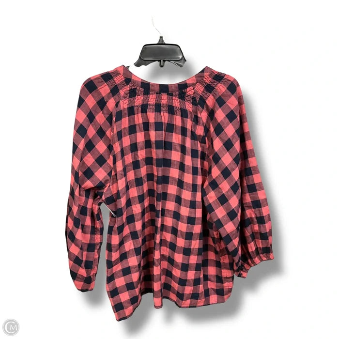 Top Long Sleeve By Time And Tru In Plaid Pattern, Size: Xxl