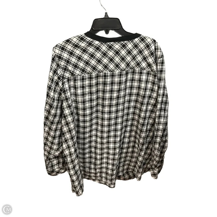 Top Long Sleeve By Torrid In Black & White, Size: 4x