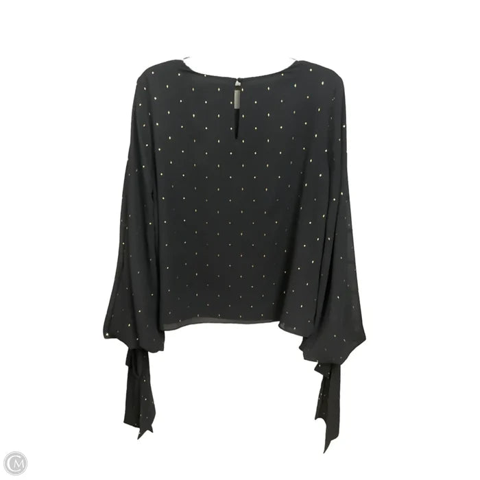 Top Long Sleeve By Vince Camuto In Black & Gold, Size: M