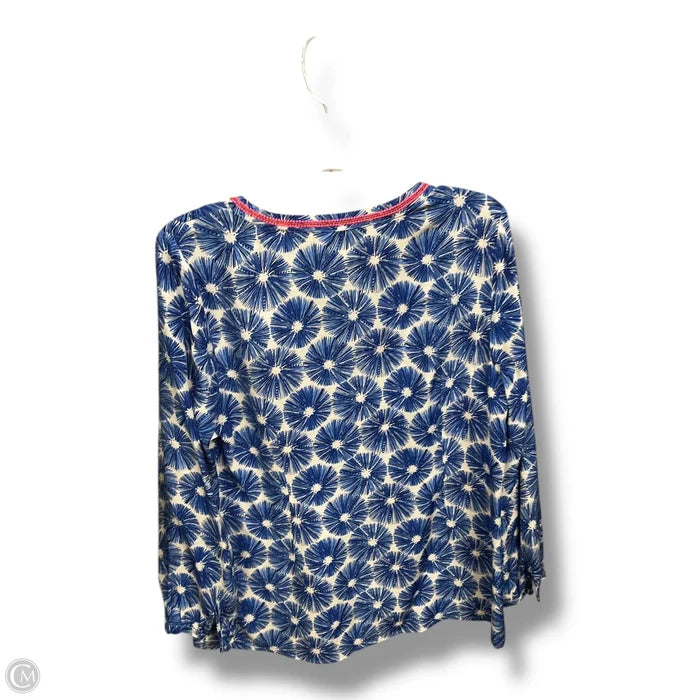 Top Long Sleeve By Vineyard Vines In Blue & White, Size: M