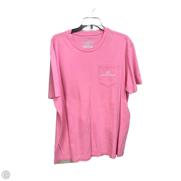 Top Short Sleeve Basic By Lauren James In Pink, Size: L