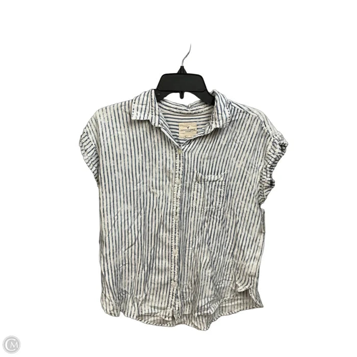 Top Short Sleeve By American Eagle In Striped Pattern, Size: M