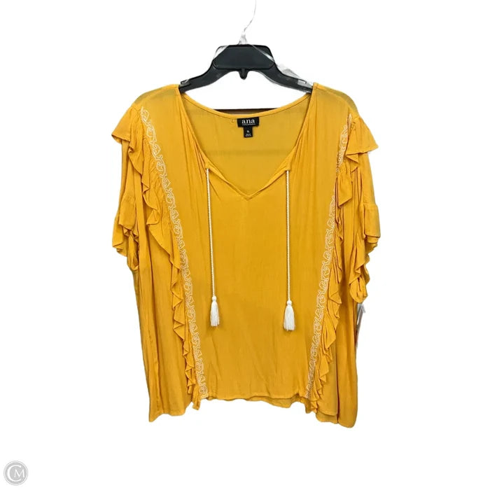 Top Short Sleeve By Ana In Yellow, Size: Xl