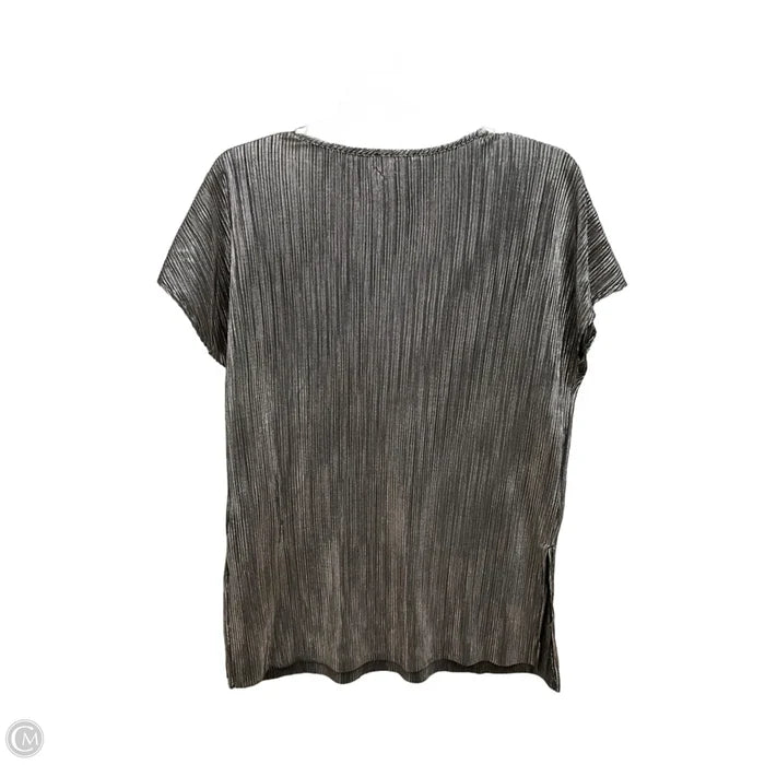 Top Short Sleeve By Carolina Belle In Silver, Size: S