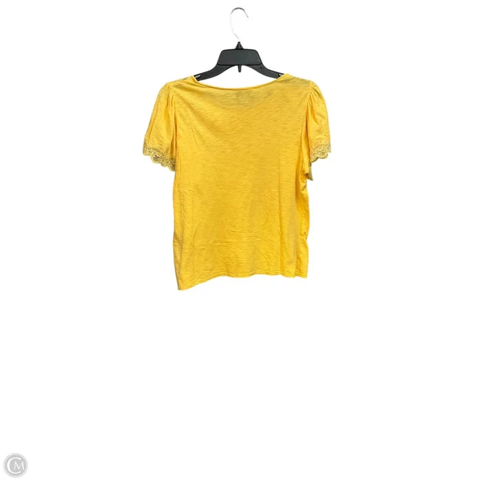 Top Short Sleeve By Cece In Yellow, Size: M