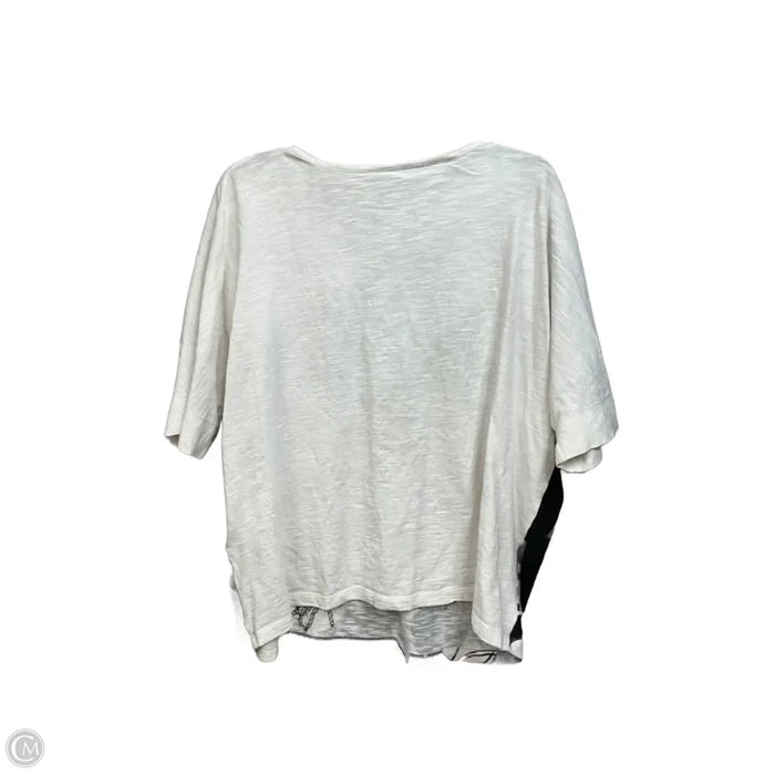 Top Short Sleeve By Chicos In Black & White, Size: Xl