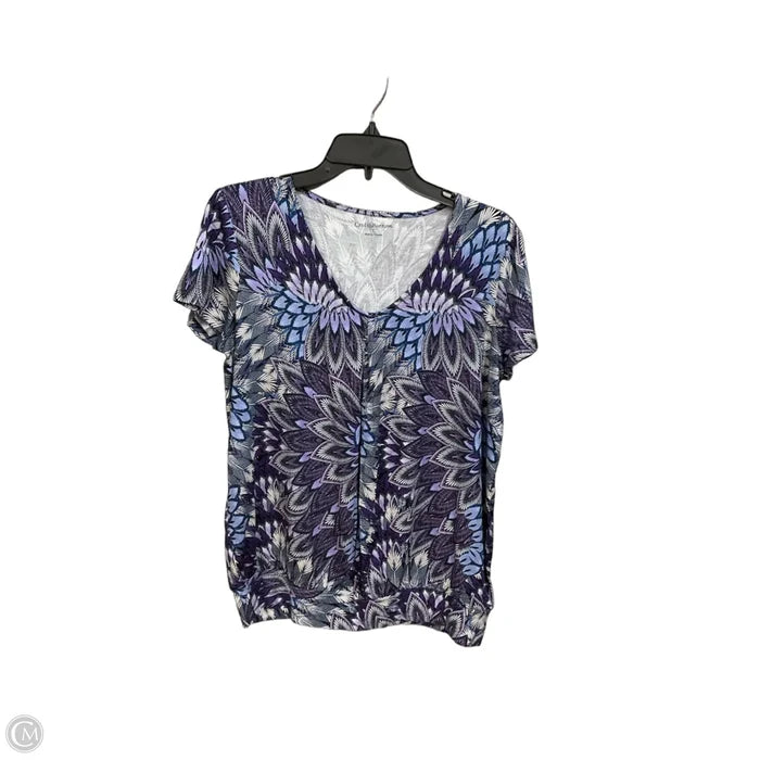Top Short Sleeve By Croft And Barrow In Blue, Size: L