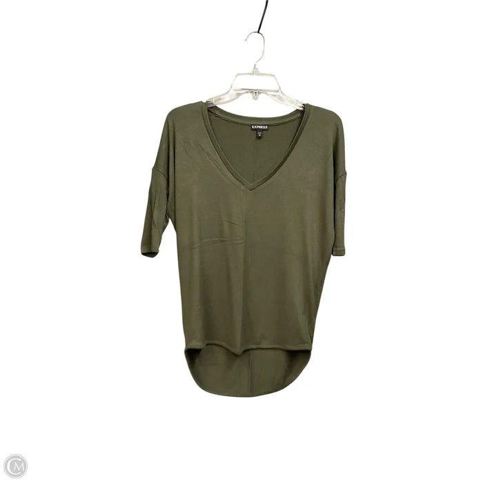Top Short Sleeve By Express In Green, Size: Xs