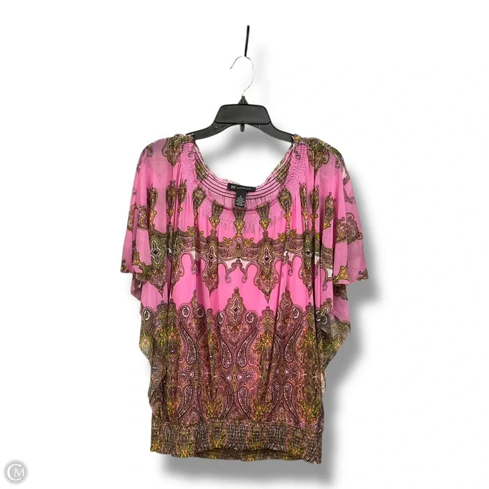 Top Short Sleeve By Inc In Pink, Size: L