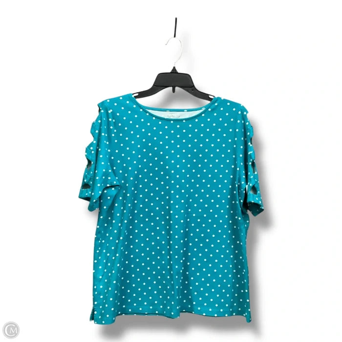 Top Short Sleeve By Kim Rogers In Polkadot Pattern, Size: Xl
