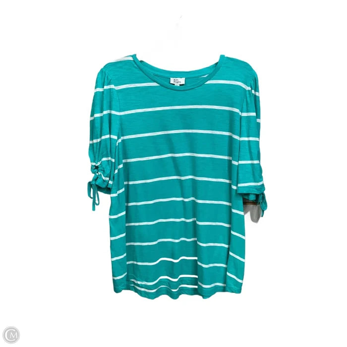 Top Short Sleeve By Kim Rogers In Striped Pattern, Size: L