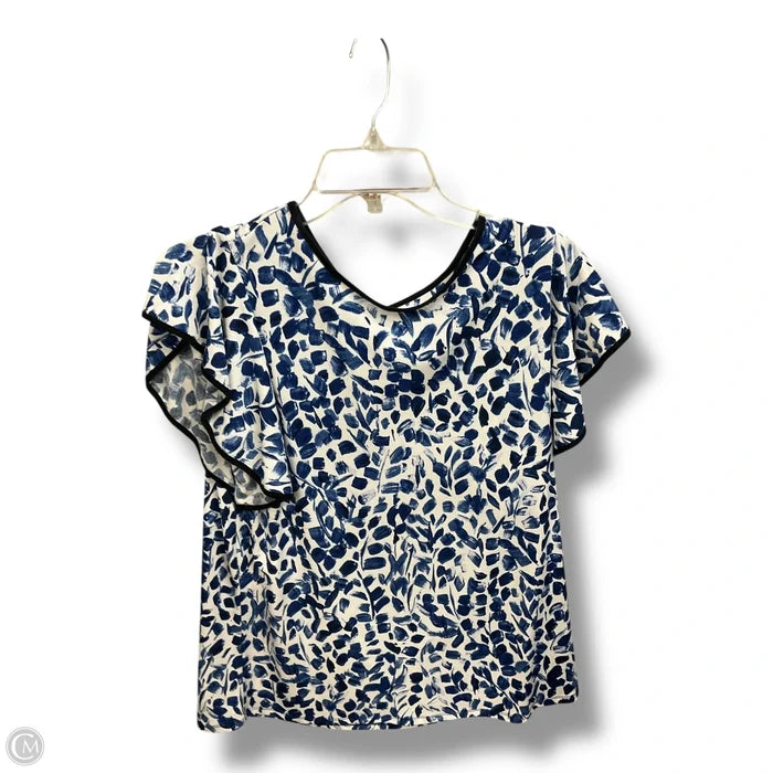 Top Short Sleeve By Limited In Blue & White, Size: M
