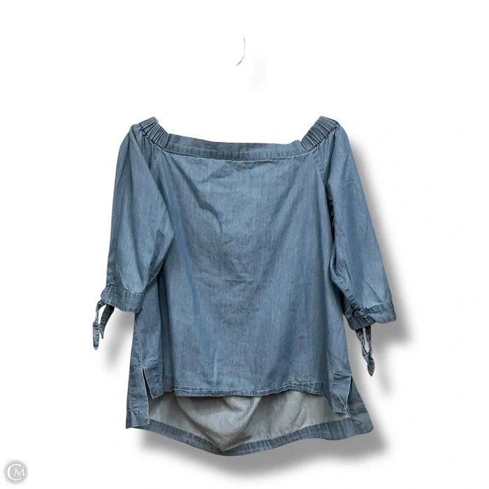 Top Short Sleeve By Loft In Blue Denim, Size: S